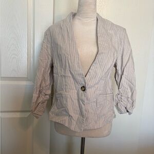 Verve Ami Light Gray Striped Blazer